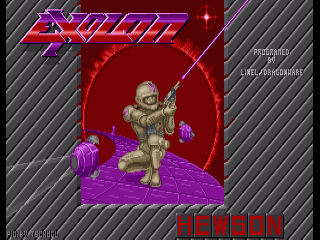Exolon title screen for Amiga